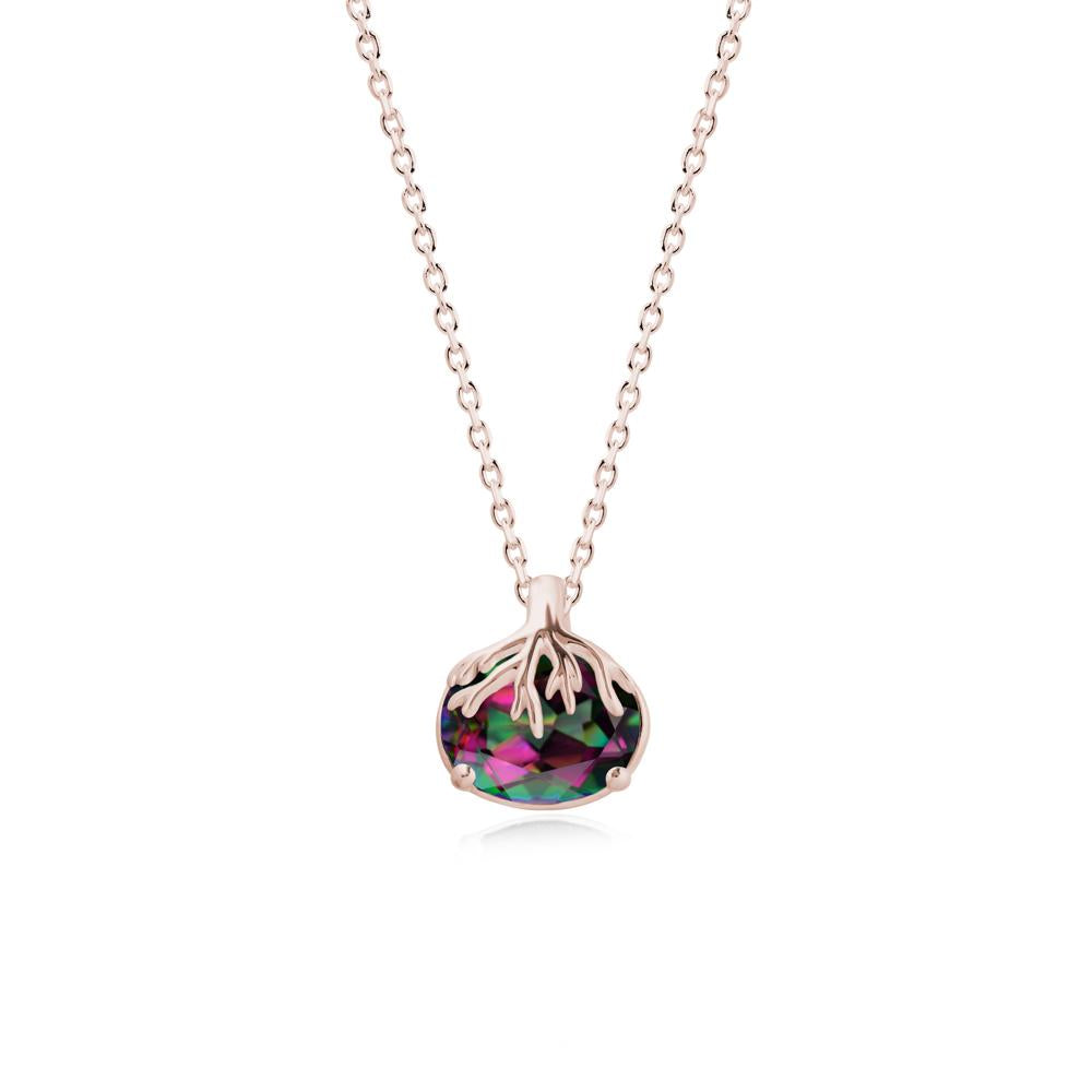 Nature Inspired Oval Mystic Topaz Necklace - LUO Jewelry #metal_14k rose gold