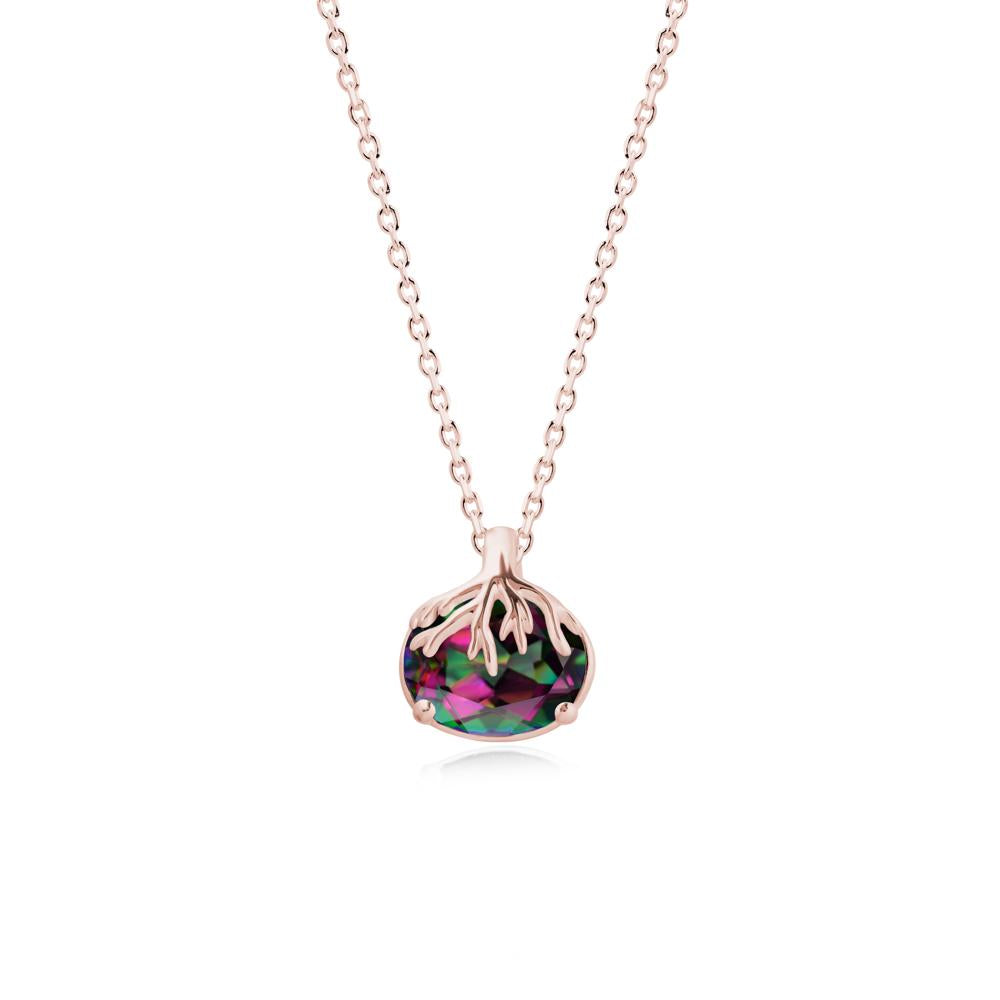 Nature Inspired Oval Mystic Topaz Necklace - LUO Jewelry #metal_18k rose gold