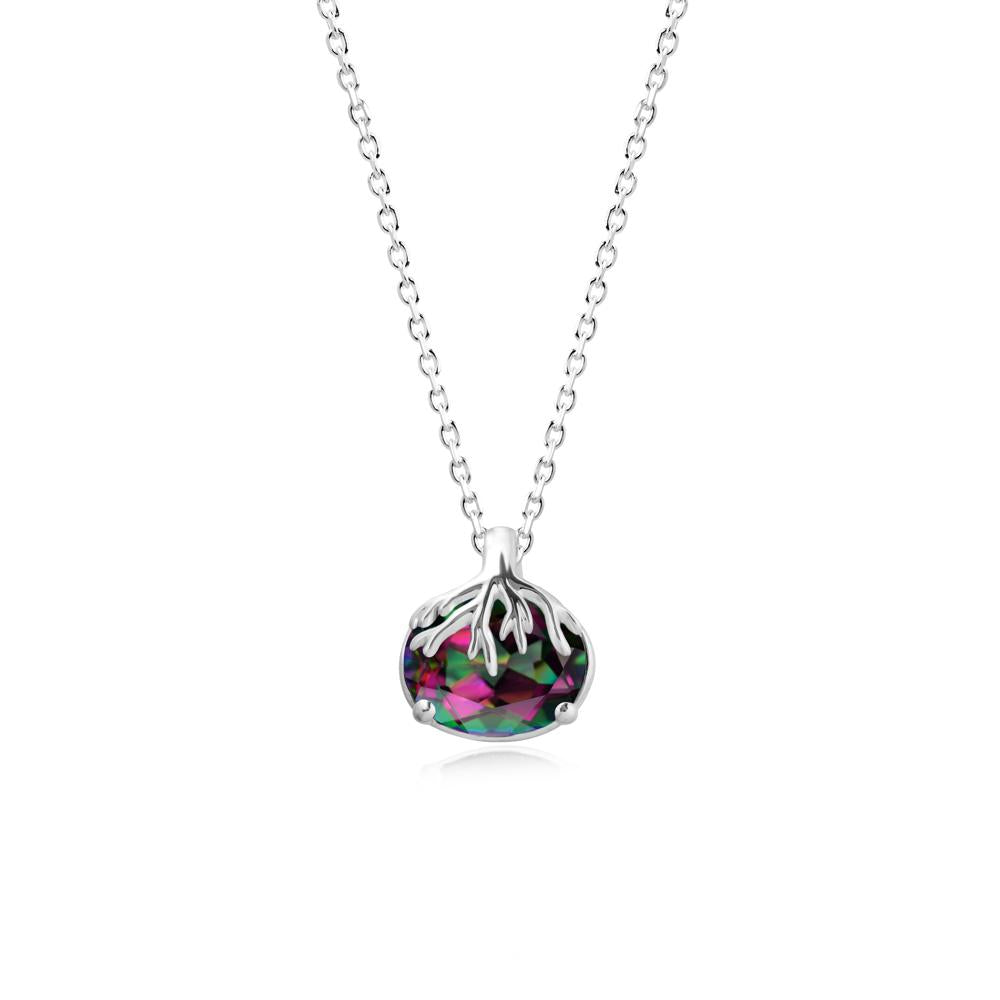 Nature Inspired Oval Mystic Topaz Necklace - LUO Jewelry #metal_sterling silver