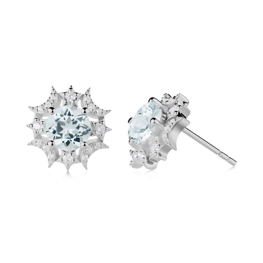 Celestial Star Aquamarine Earrings - LUO Jewelry #metal_platinum