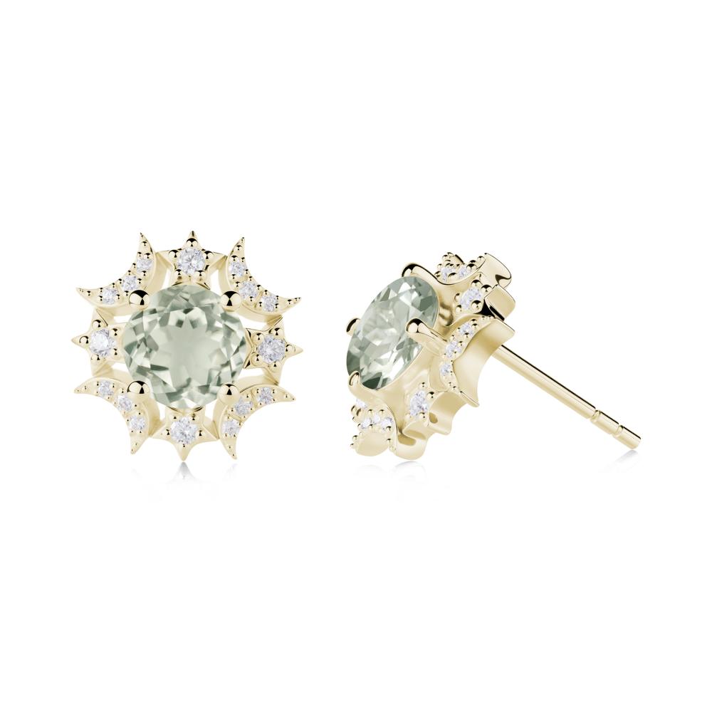 Celestial Star Green Amethyst Earrings - LUO Jewelry #metal_14k yellow gold