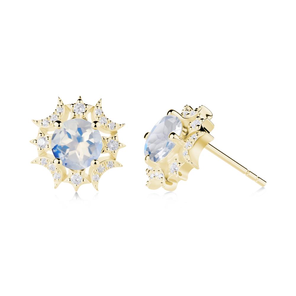 Celestial Star Moonstone Earrings - LUO Jewelry #metal_18k yellow gold