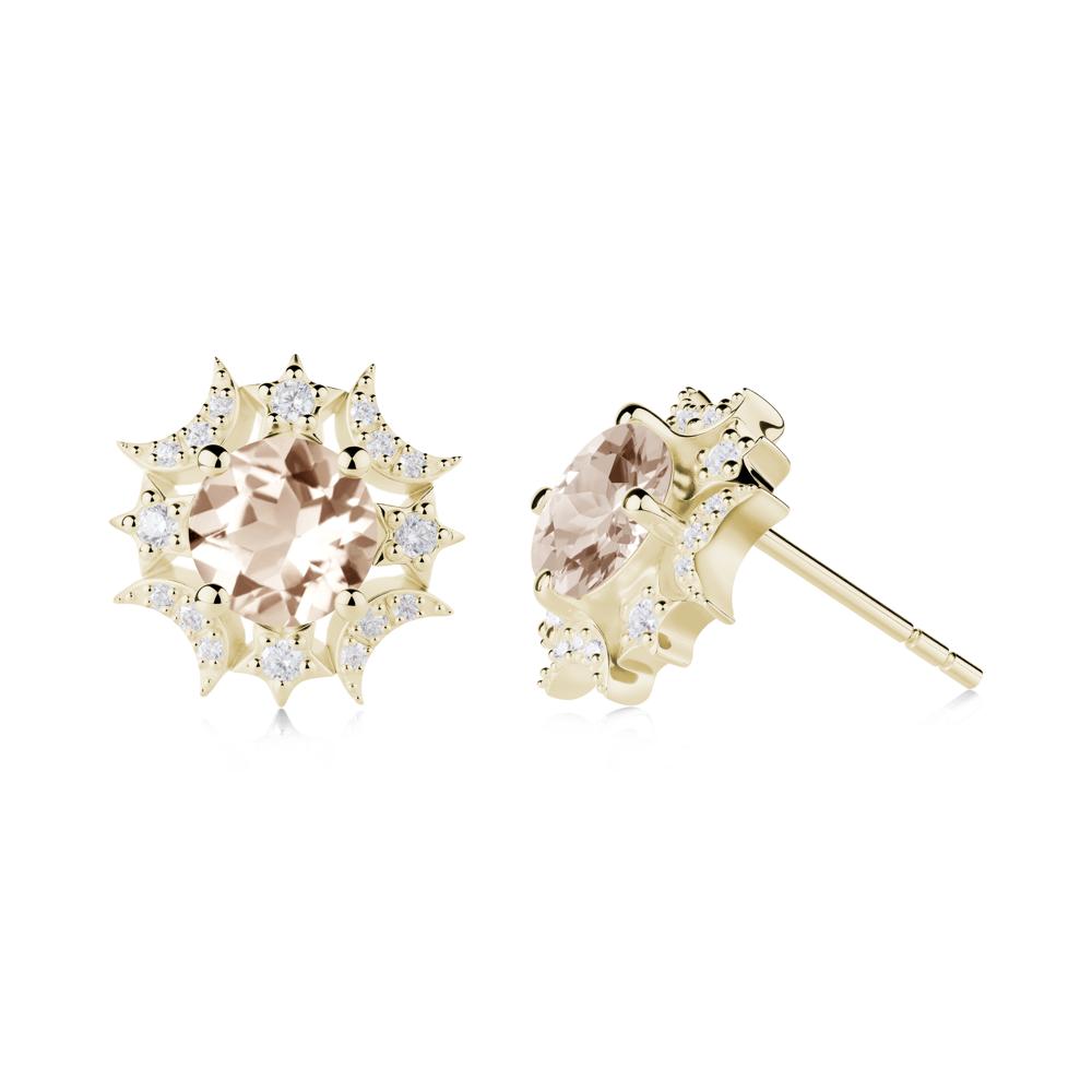 Celestial Star Morganite Earrings - LUO Jewelry #metal_14k yellow gold
