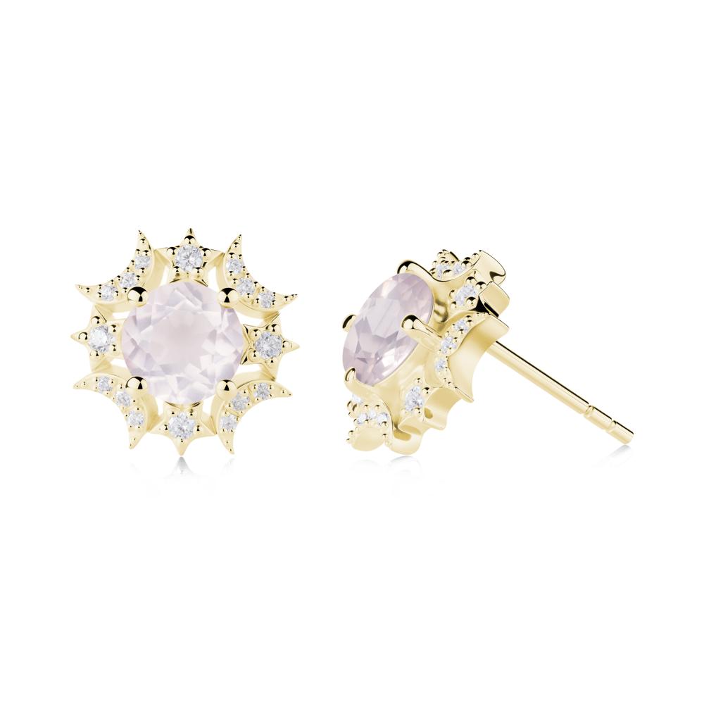 Celestial Star Rose Quartz Earrings - LUO Jewelry #metal_18k yellow gold