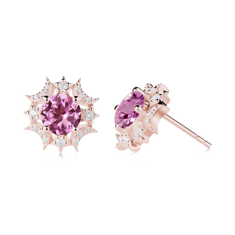 Celestial Star Pink Sapphire Earrings - LUO Jewelry #metal_18k rose gold