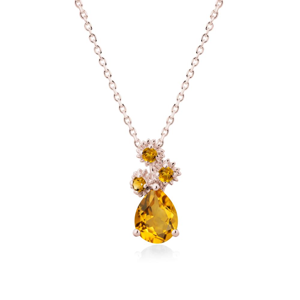 Petals of Promise Sunflower Citrine Necklace - LUO Jewelry #metal_14k rose gold