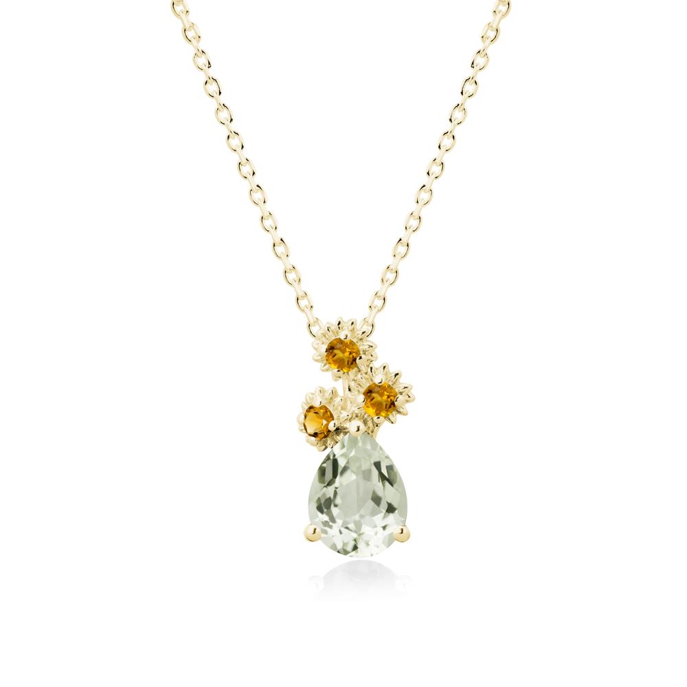 Petals of Promise Sunflower Green Amethyst and Citrine Necklace - LUO Jewelry #metal_18k yellow gold