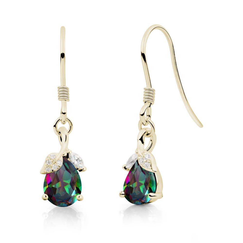 Teardrop Mystic Topaz French Hook Earrings - LUO Jewelry #metal_14k yellow gold