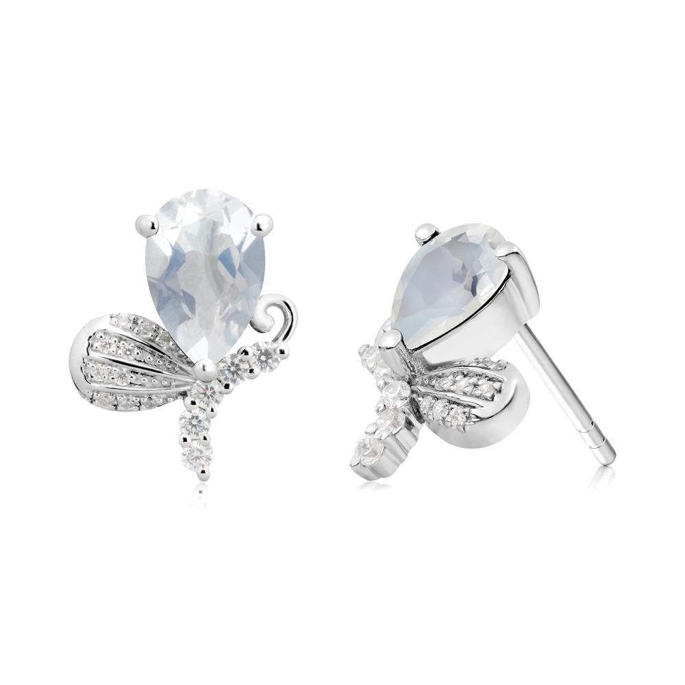 Sparkling Wing Moonstone Butterfly Earrings - LUO Jewelry #metal_sterling silver