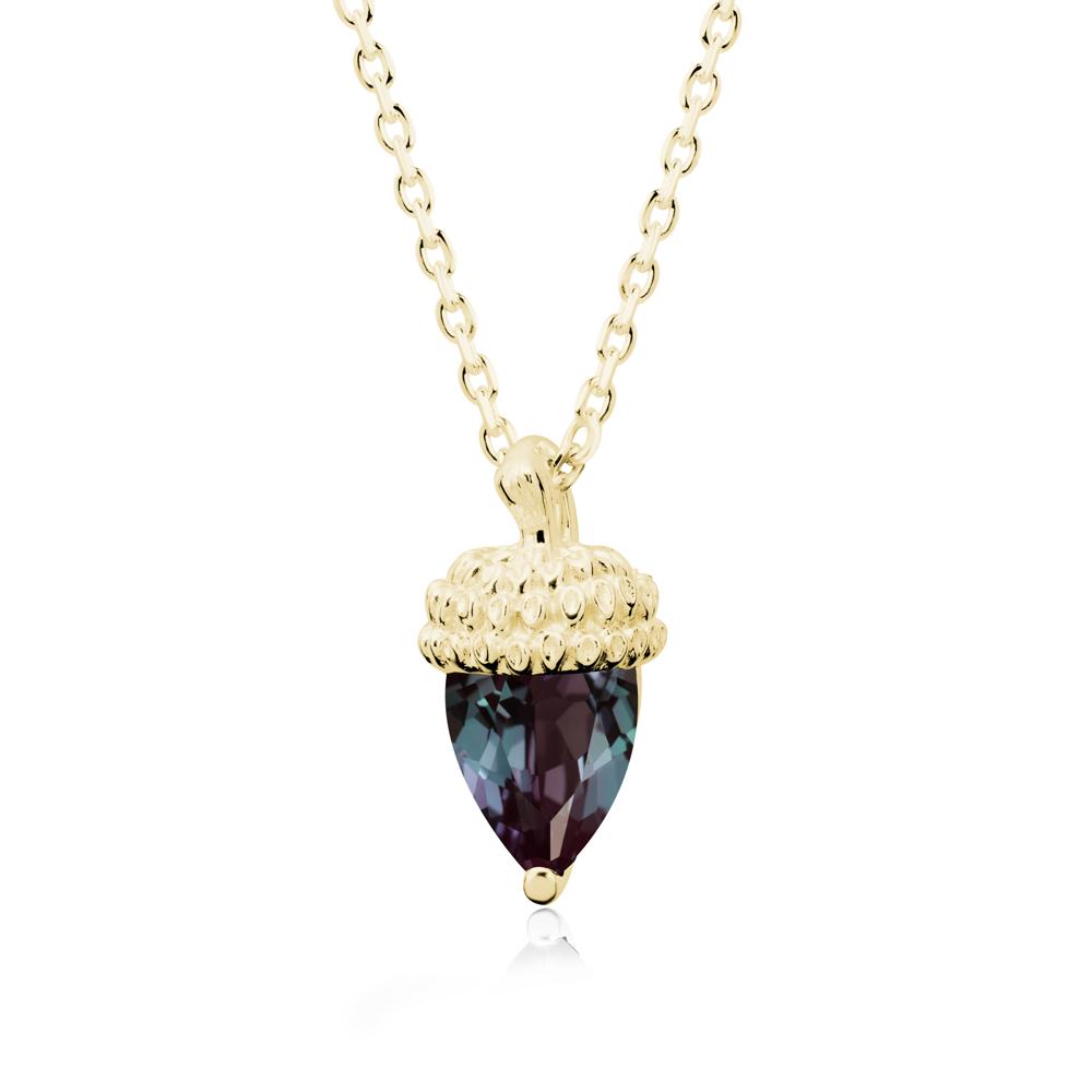 Pear Cut Alexandrite Acorn Pendant - LUO Jewelry #metal_18k yellow gold