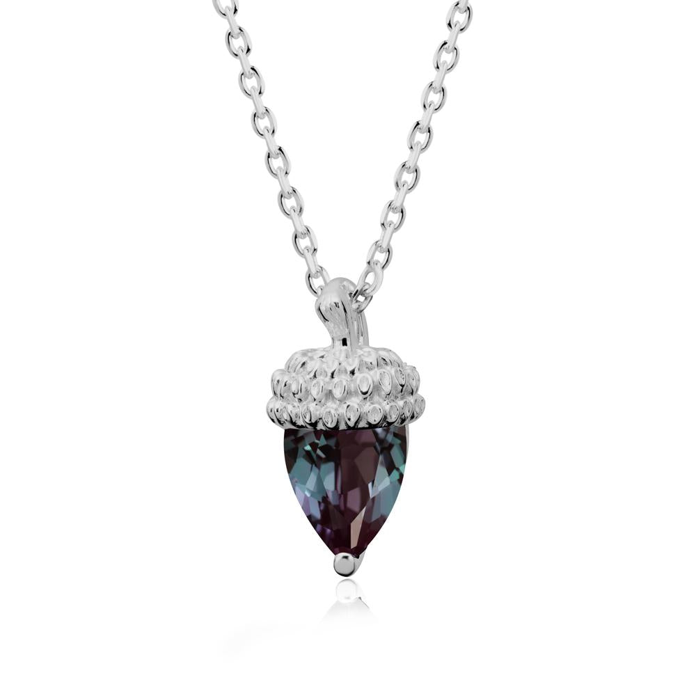 Pear Cut Alexandrite Acorn Pendant - LUO Jewelry #metal_platinum