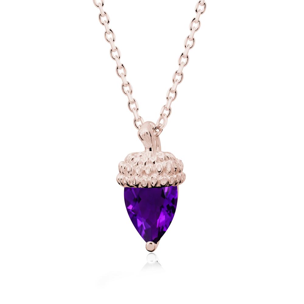 Nature's Charm Amethyst Acorn Necklace - LUO Jewelry #metal_14k rose gold