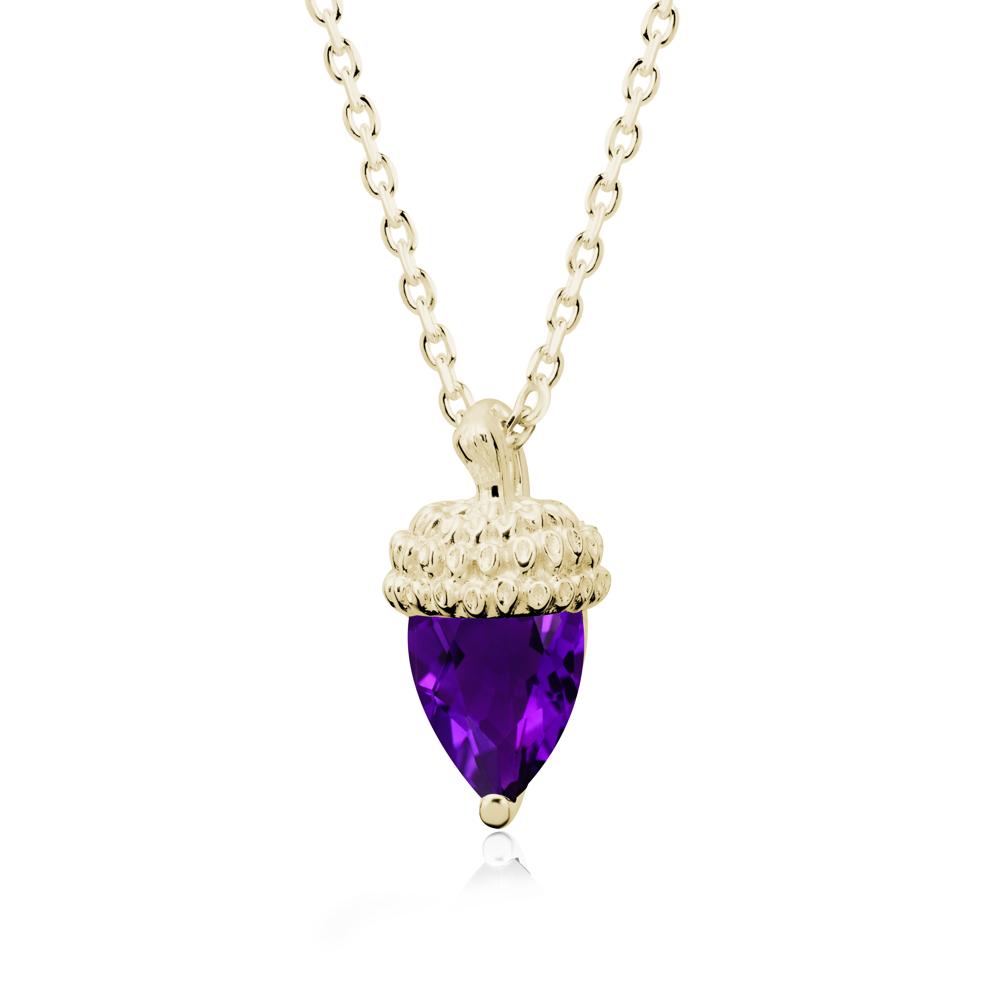 Nature's Charm Amethyst Acorn Necklace - LUO Jewelry #metal_14k yellow gold