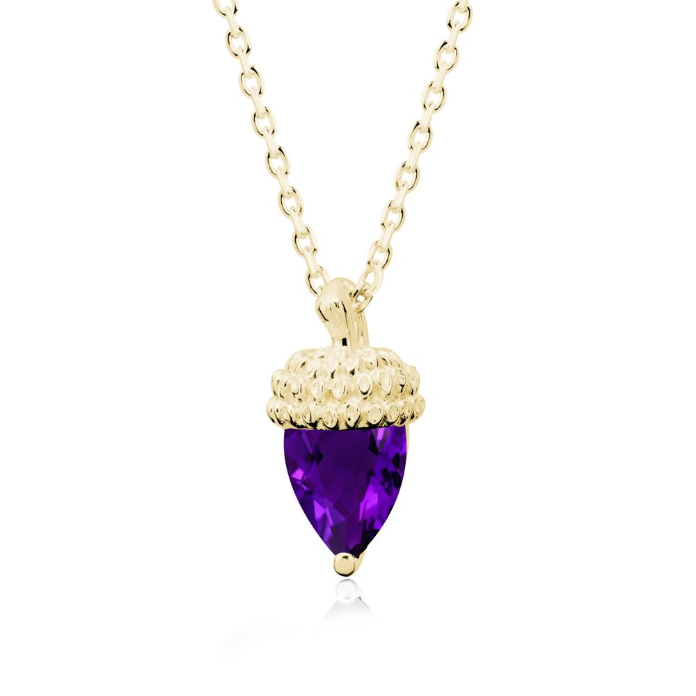 Nature's Charm Amethyst Acorn Necklace - LUO Jewelry #metal_18k yellow gold