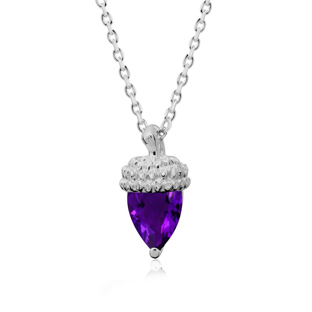 Nature's Charm Amethyst Acorn Necklace - LUO Jewelry #metal_platinum