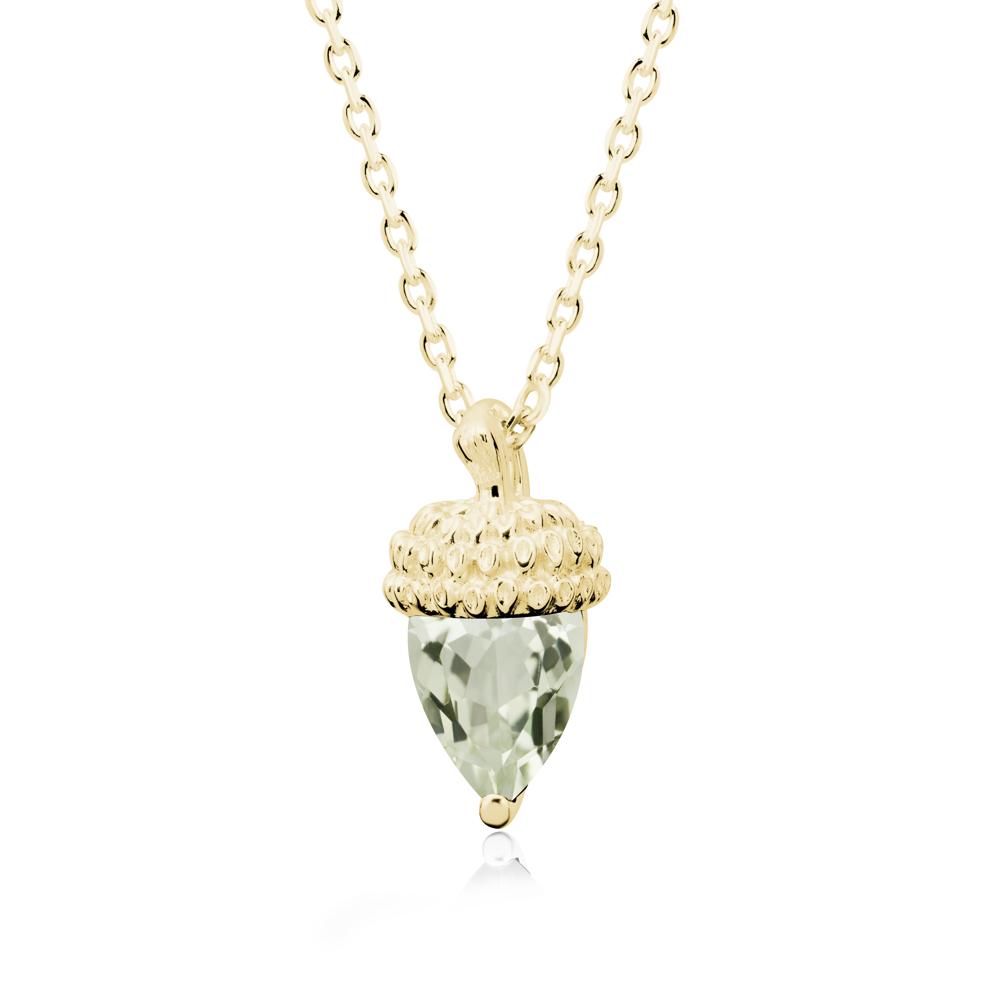 Pear Cut Green Amethyst Acorn Pendant - LUO Jewelry #metal_18k yellow gold