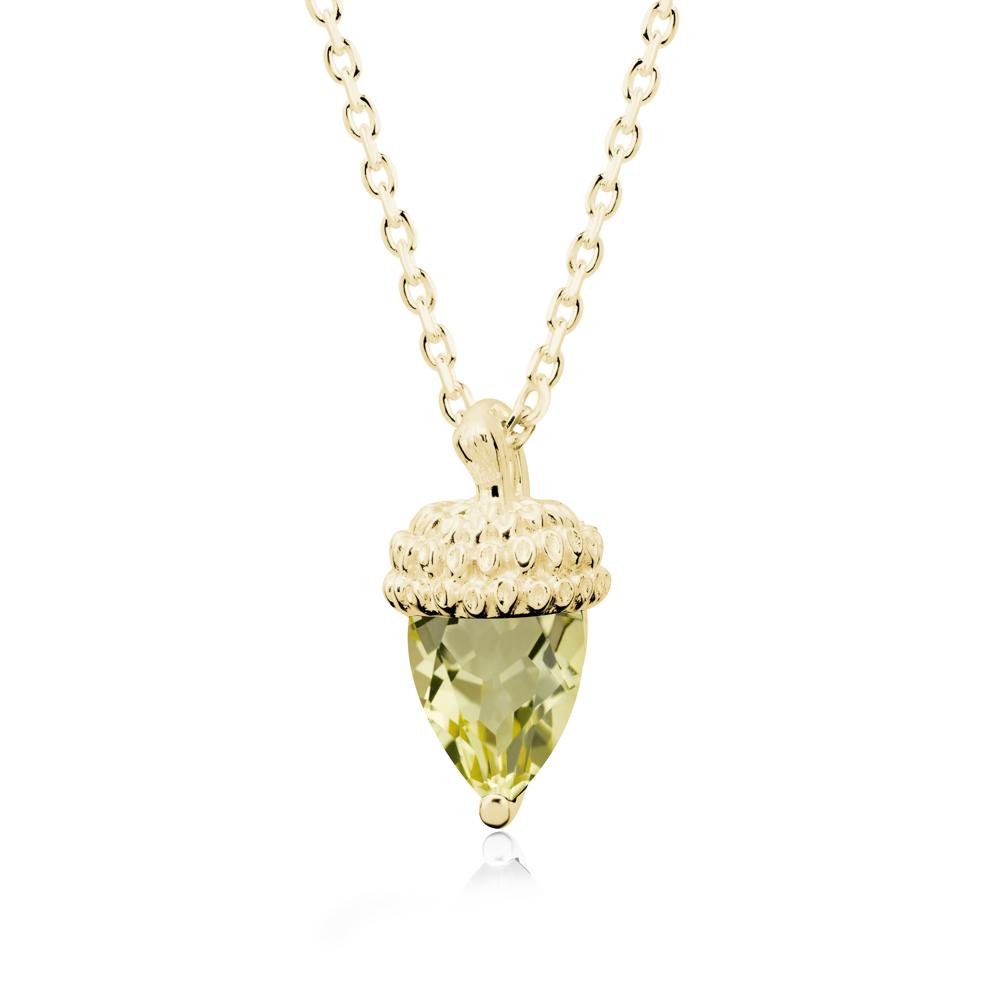 Pear Cut Lemon Quartz Acorn Pendant - LUO Jewelry #metal_18k yellow gold