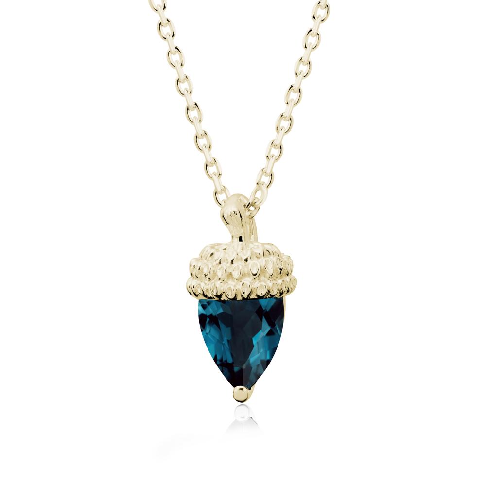 Nature's Charm London Blue Topaz Acorn Necklace - LUO Jewelry #metal_14k yellow gold