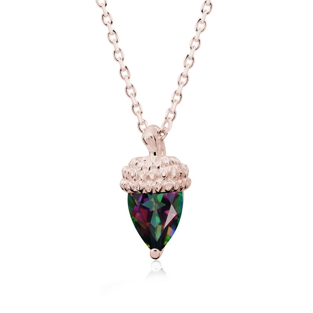 Nature's Charm Mystic Topaz Acorn Necklace - LUO Jewelry #metal_14k rose gold