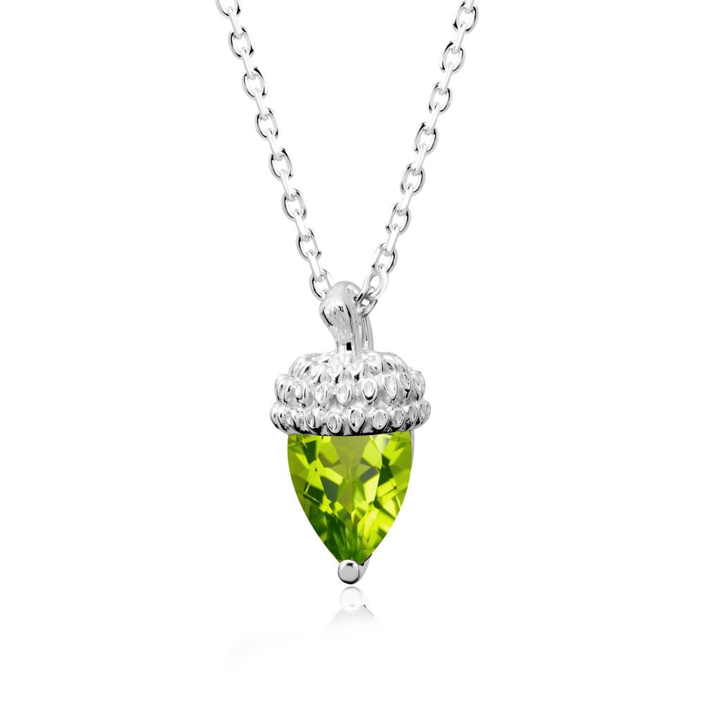Pear Cut Peridot Acorn Pendant - LUO Jewelry #metal_sterling silver