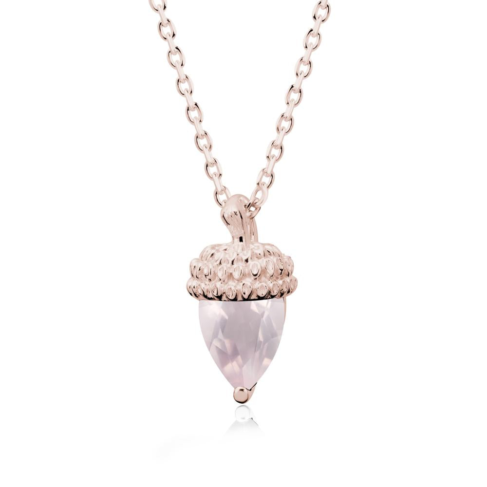 Nature's Charm Rose Quartz Acorn Necklace - LUO Jewelry #metal_14k rose gold