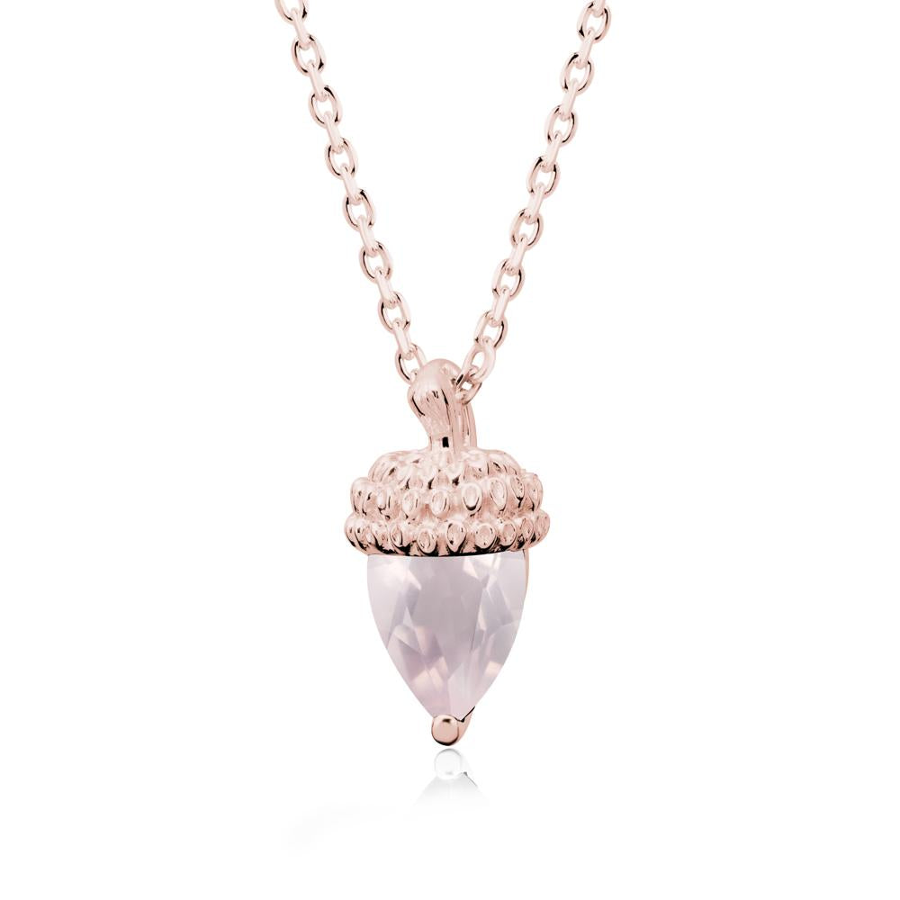Nature's Charm Rose Quartz Acorn Necklace - LUO Jewelry #metal_18k rose gold