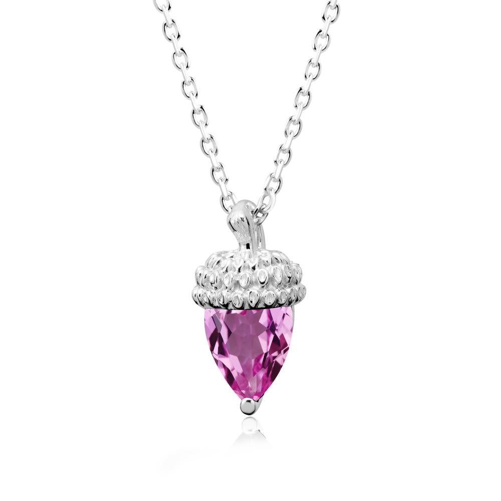 Pear Cut Pink Sapphire Acorn Pendant - LUO Jewelry #metal_sterling silver