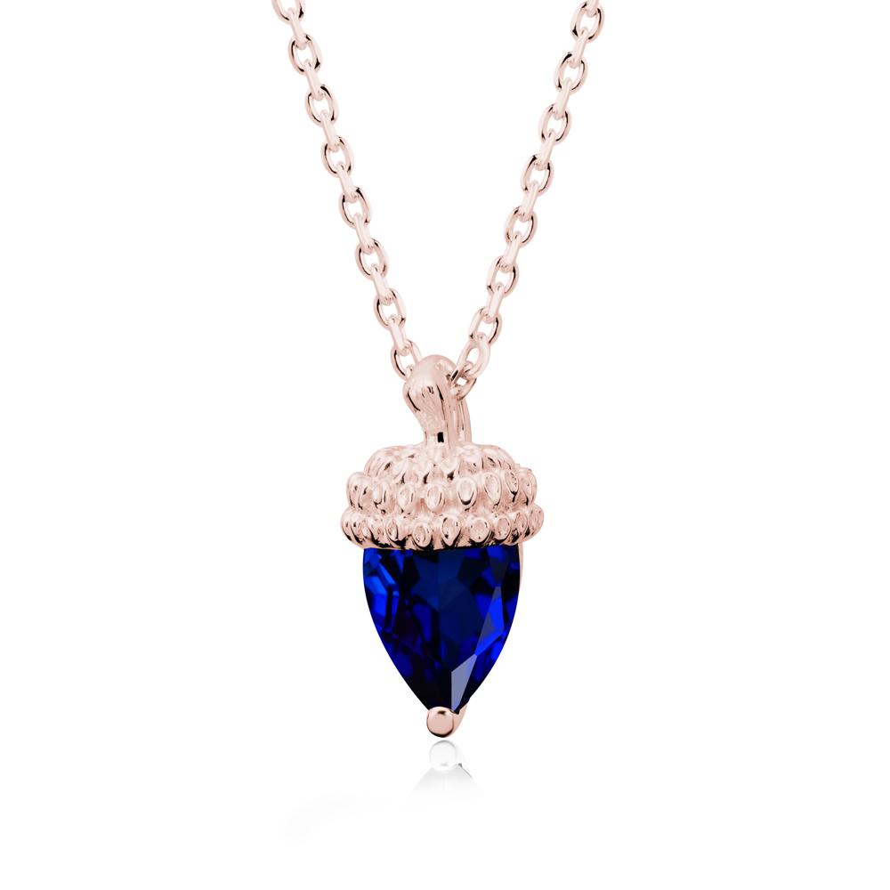 Pear Cut Sapphire Acorn Pendant - LUO Jewelry #metal_18k rose gold