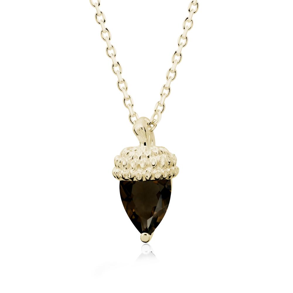 Nature's Charm Smoky Quartz Acorn Necklace - LUO Jewelry #metal_14k yellow gold