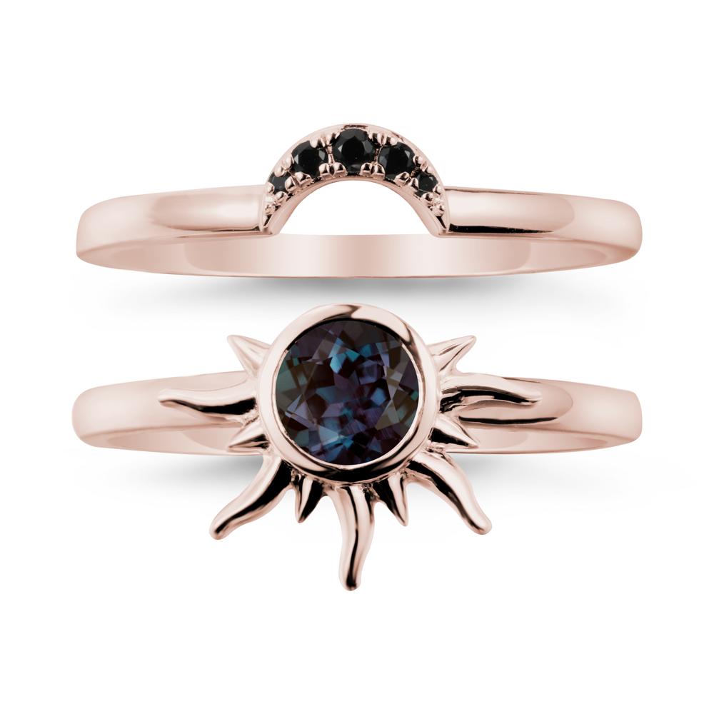 Celestial Alexandrite Sun Ring Set - LUO Jewelry #metal_xxxxx
