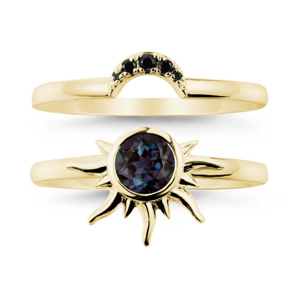 Celestial Alexandrite Sun Ring Set - LUO Jewelry #metal_xxxxx