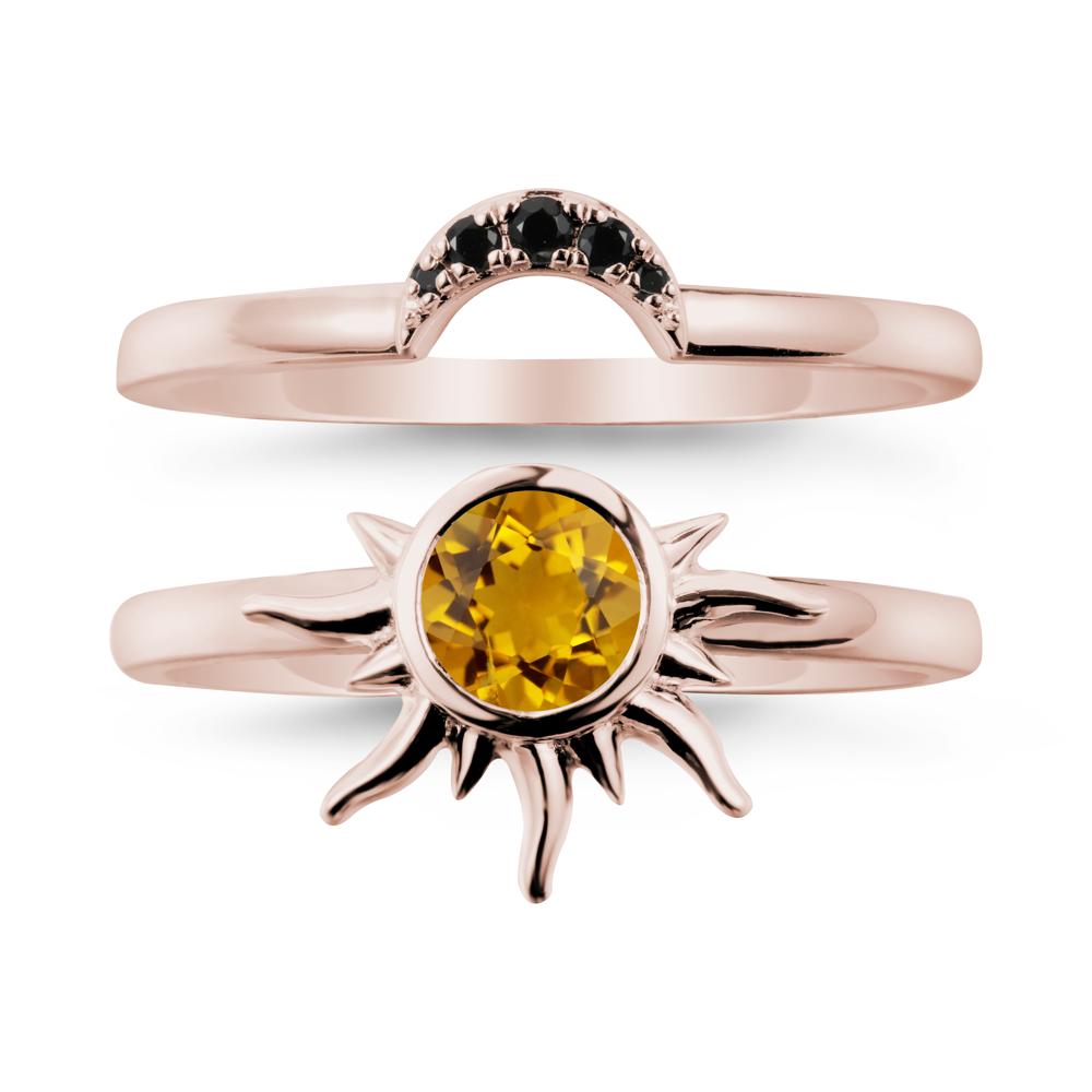 Celestial Citrine Sun Ring Set - LUO Jewelry #metal_xxxxx