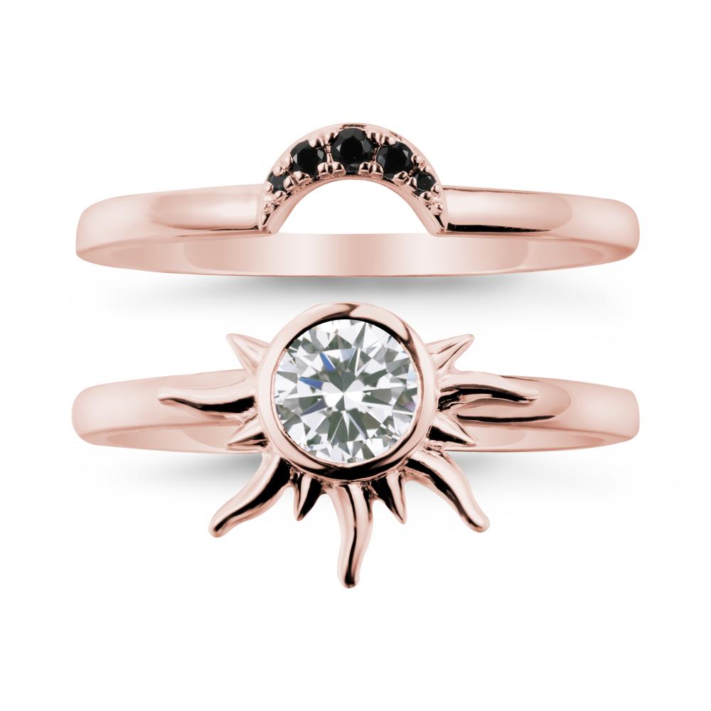 Round Cubic Zirconia Sunburst Ring Set - LUO Jewelry #metal_xxxxx
