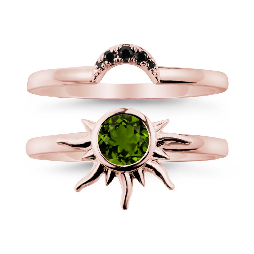 Celestial Diopside Sun Ring Set - LUO Jewelry #metal_xxxxx