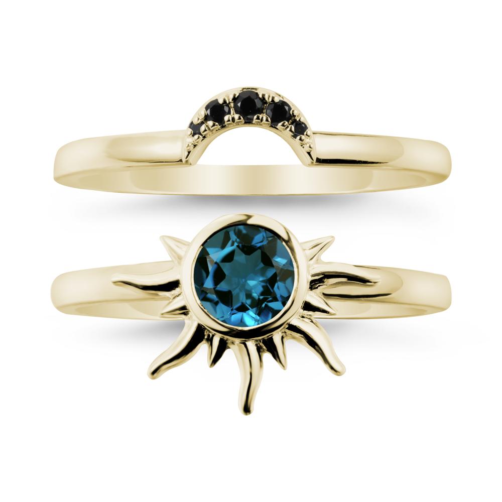 Celestial London Blue Topaz Sun Ring Set - LUO Jewelry #metal_xxxxx