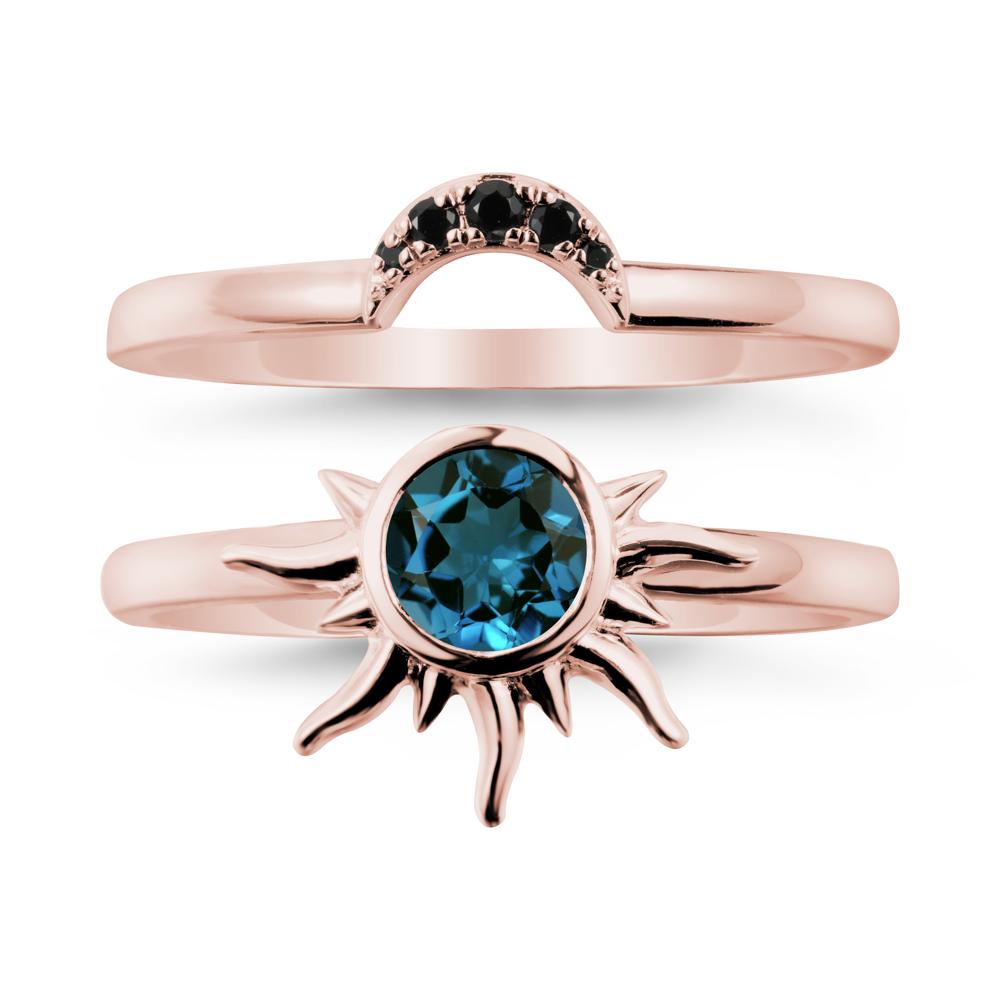 Celestial London Blue Topaz Sun Ring Set - LUO Jewelry #metal_xxxxx