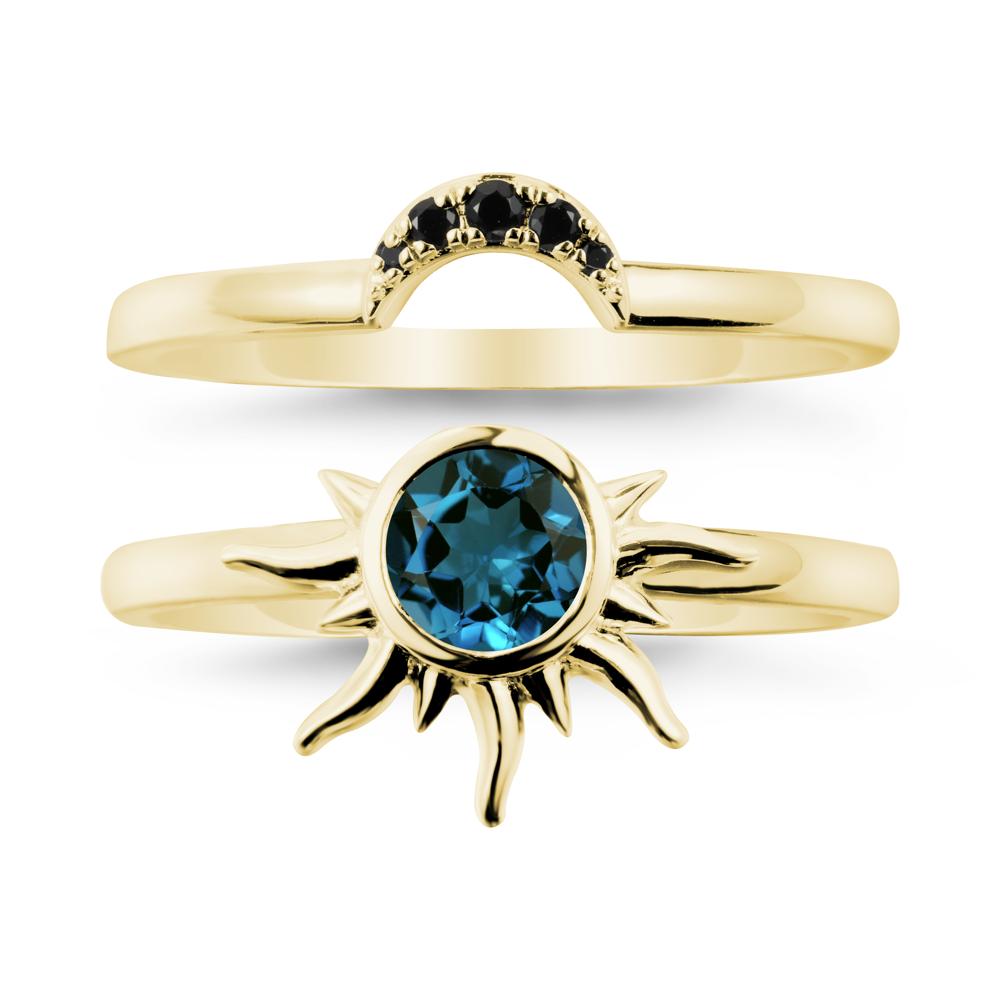 Celestial London Blue Topaz Sun Ring Set - LUO Jewelry #metal_xxxxx
