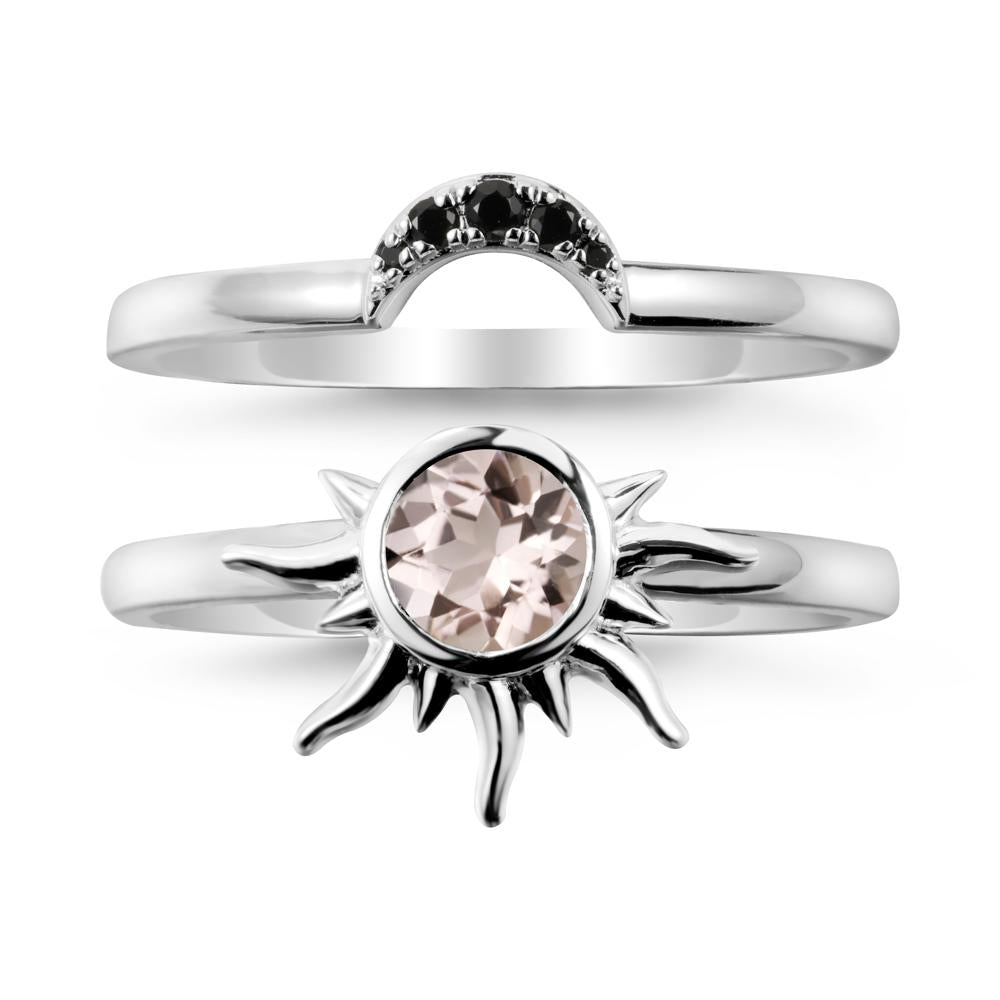 Celestial Morganite Sun Ring Set - LUO Jewelry #metal_xxxxx