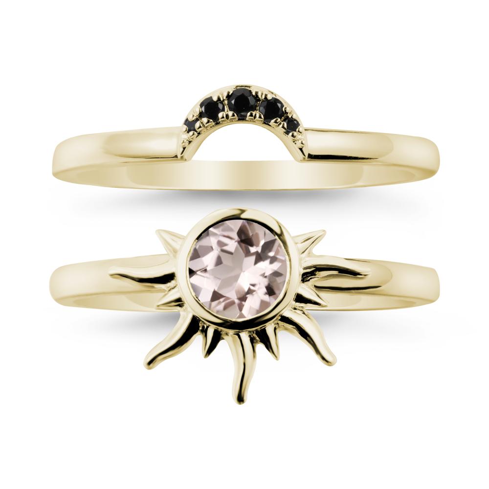 Celestial Morganite Sun Ring Set - LUO Jewelry #metal_xxxxx