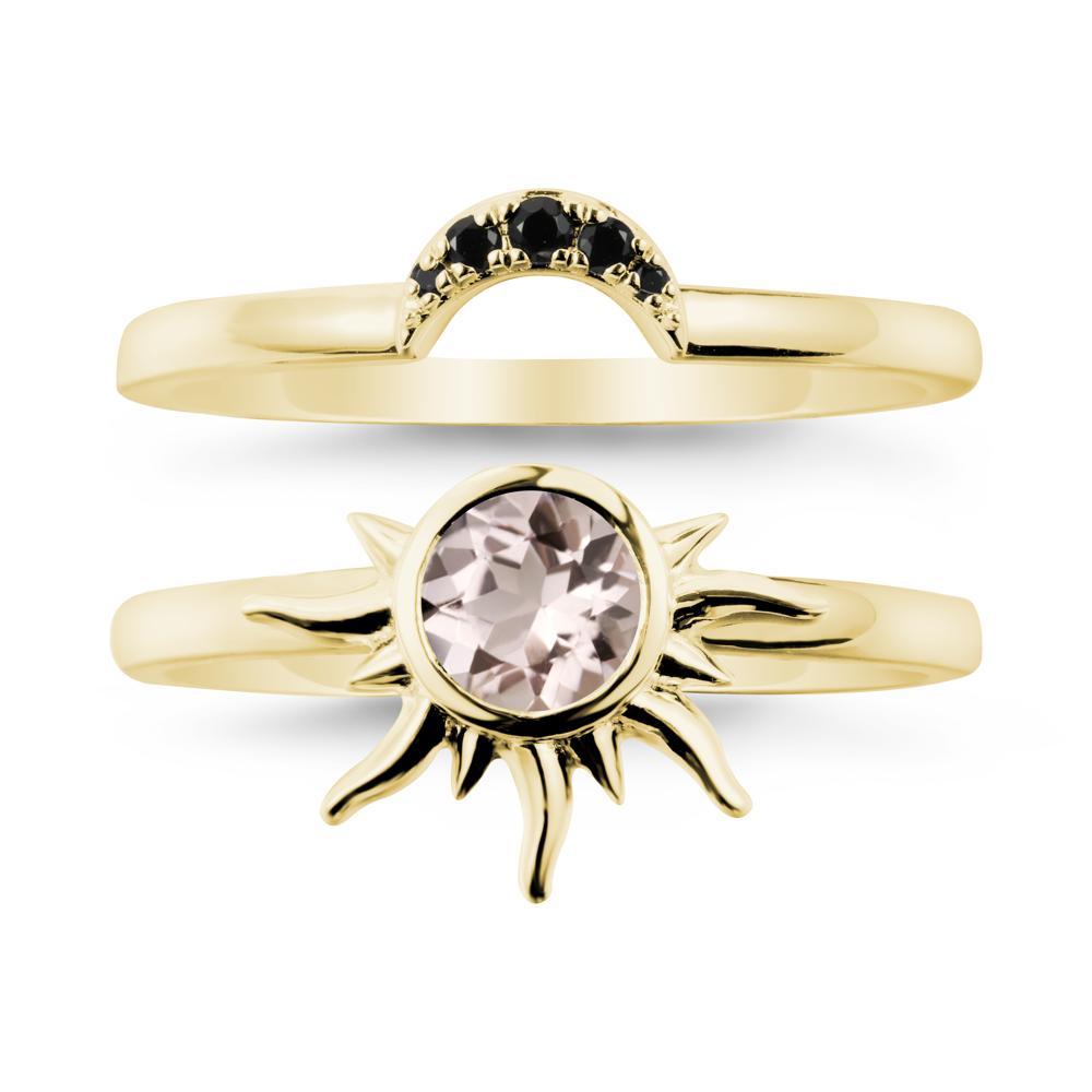 Celestial Morganite Sun Ring Set - LUO Jewelry #metal_xxxxx
