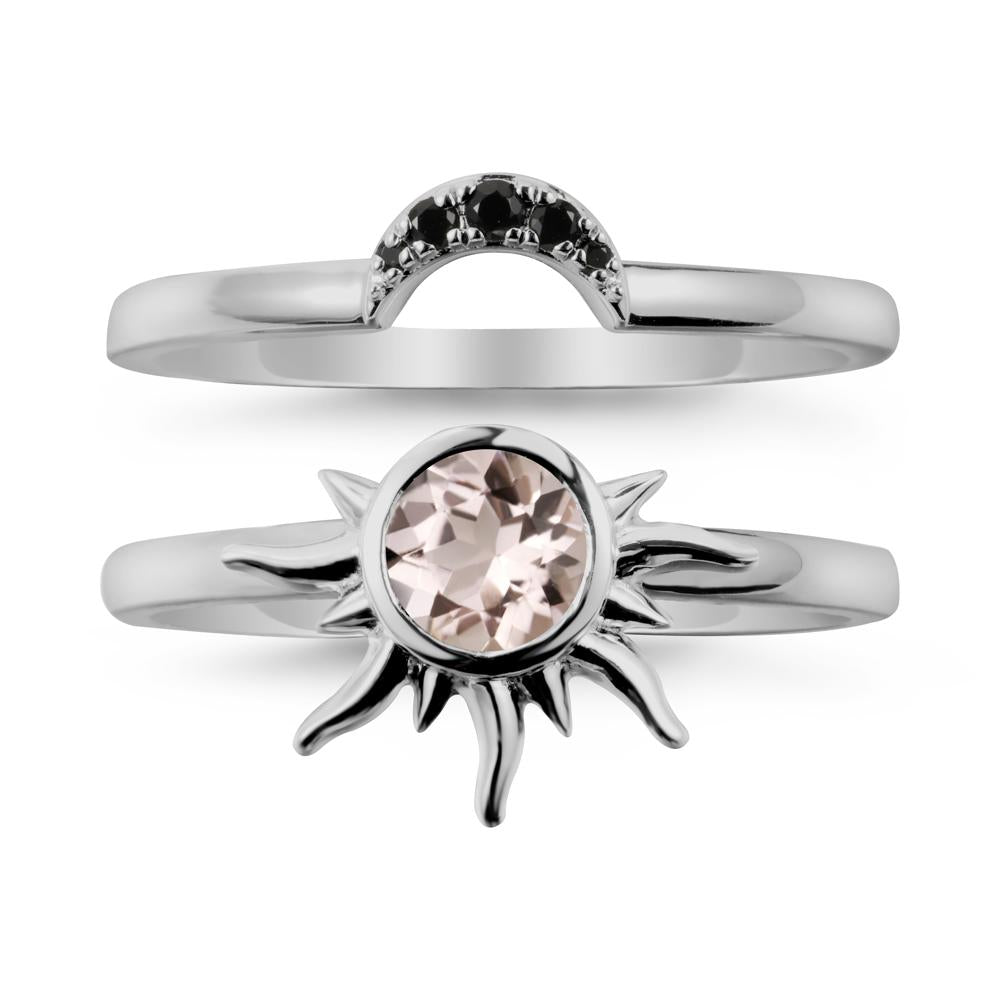 Celestial Morganite Sun Ring Set - LUO Jewelry #metal_xxxxx