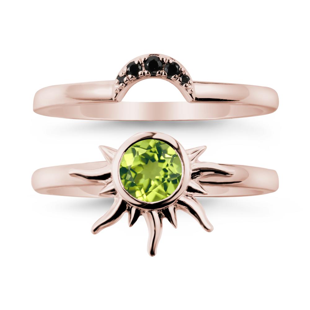 Celestial Peridot Sun Ring Set - LUO Jewelry #metal_xxxxx