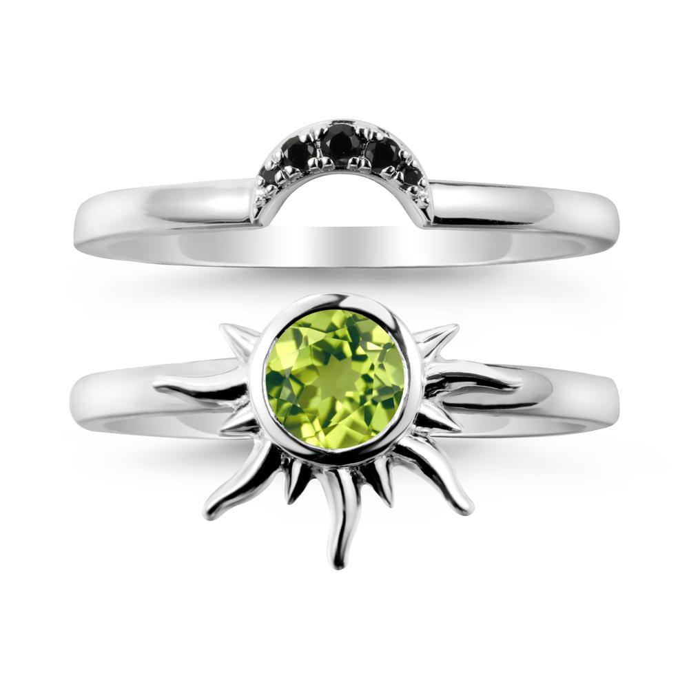 Celestial Peridot Sun Ring Set - LUO Jewelry #metal_xxxxx