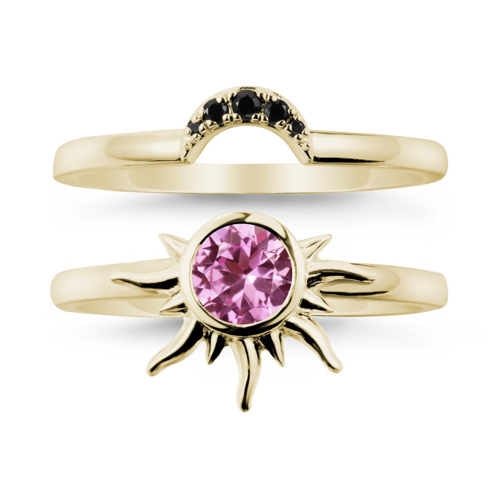 Celestial Pink Sapphire Sun Ring Set - LUO Jewelry #metal_xxxxx