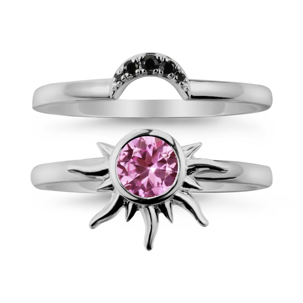 Celestial Pink Sapphire Sun Ring Set - LUO Jewelry #metal_xxxxx