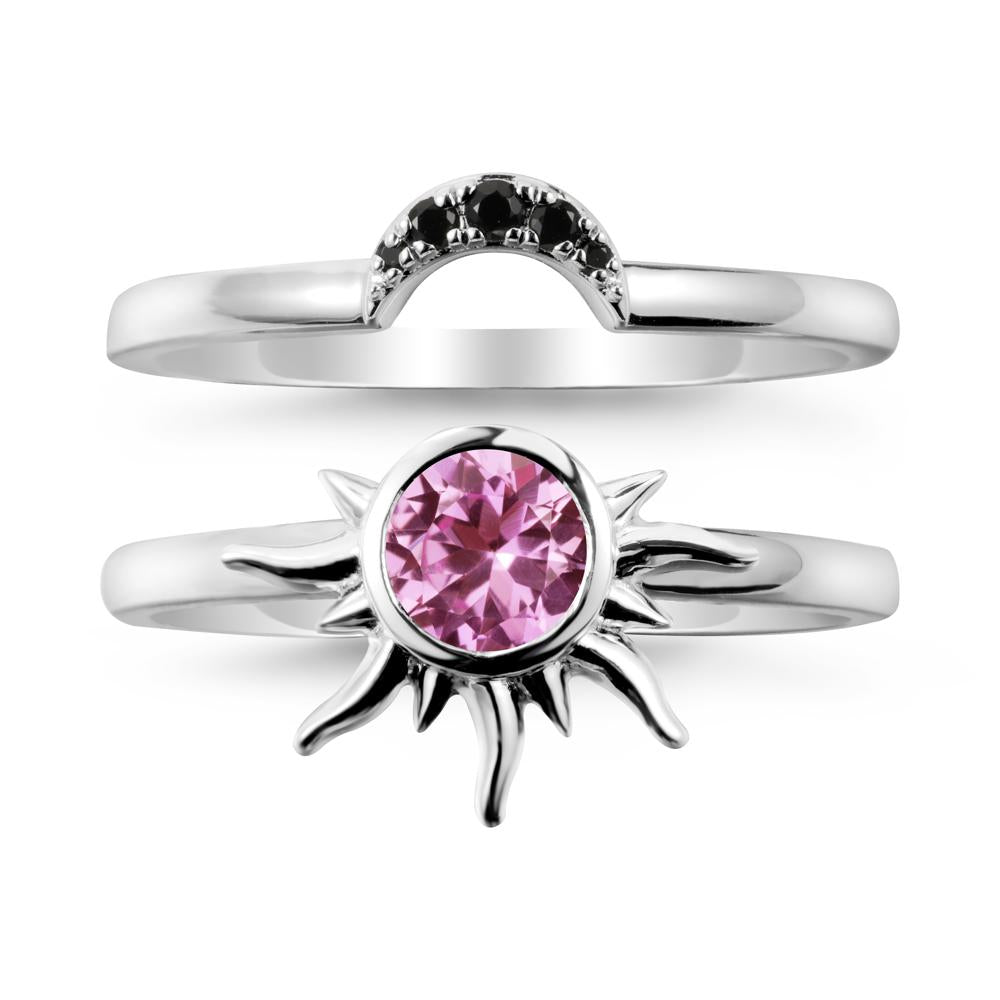 Celestial Pink Sapphire Sun Ring Set - LUO Jewelry #metal_xxxxx