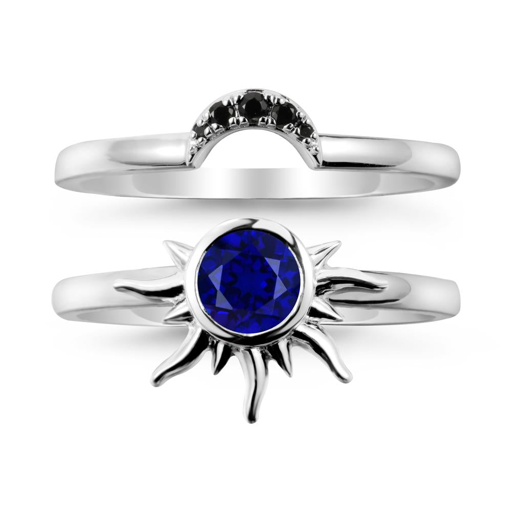 Celestial Sapphire Sun Ring Set - LUO Jewelry #metal_xxxxx
