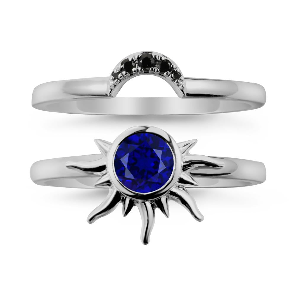 Celestial Sapphire Sun Ring Set - LUO Jewelry #metal_xxxxx