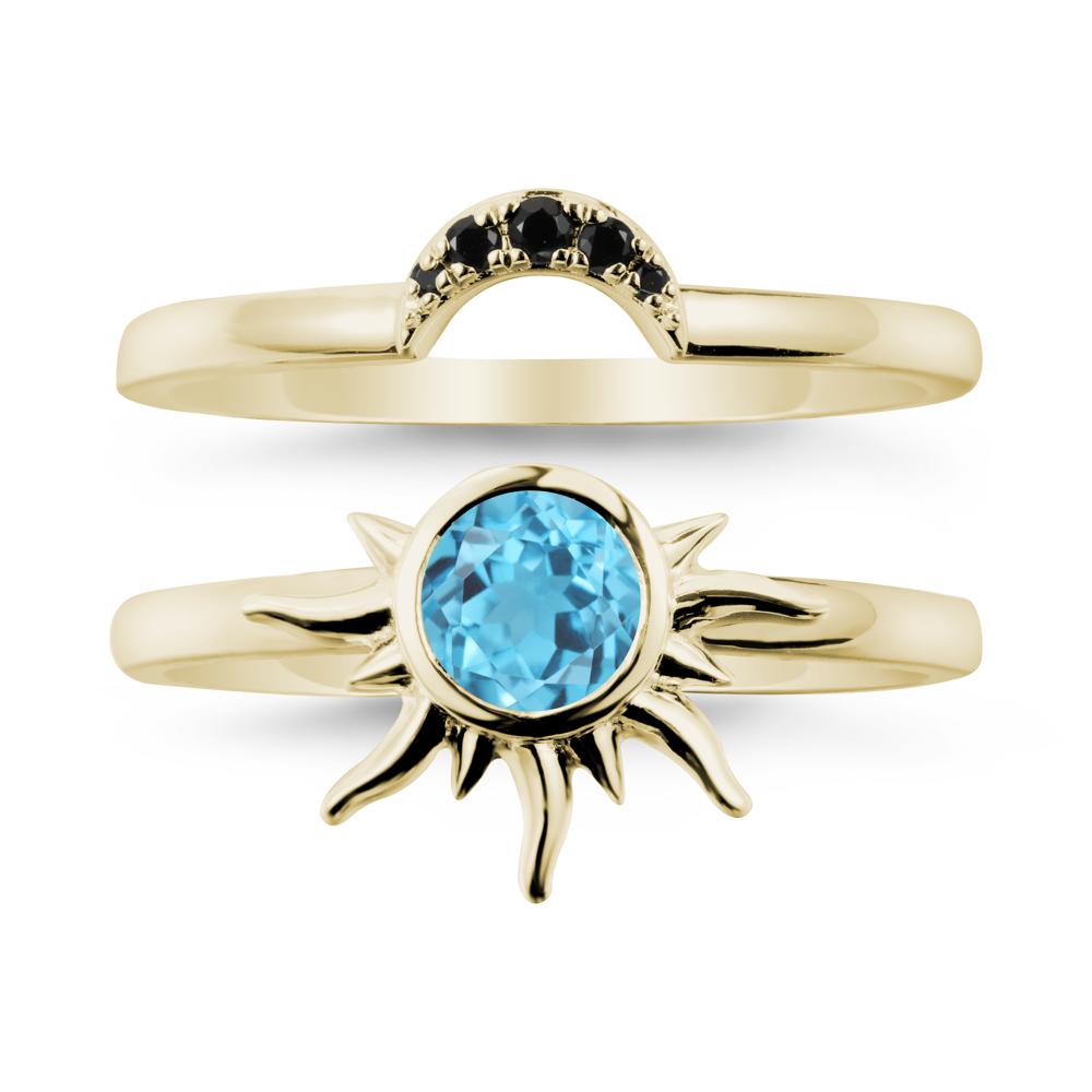 Celestial Swiss Blue Topaz Sun Ring Set - LUO Jewelry #metal_xxxxx
