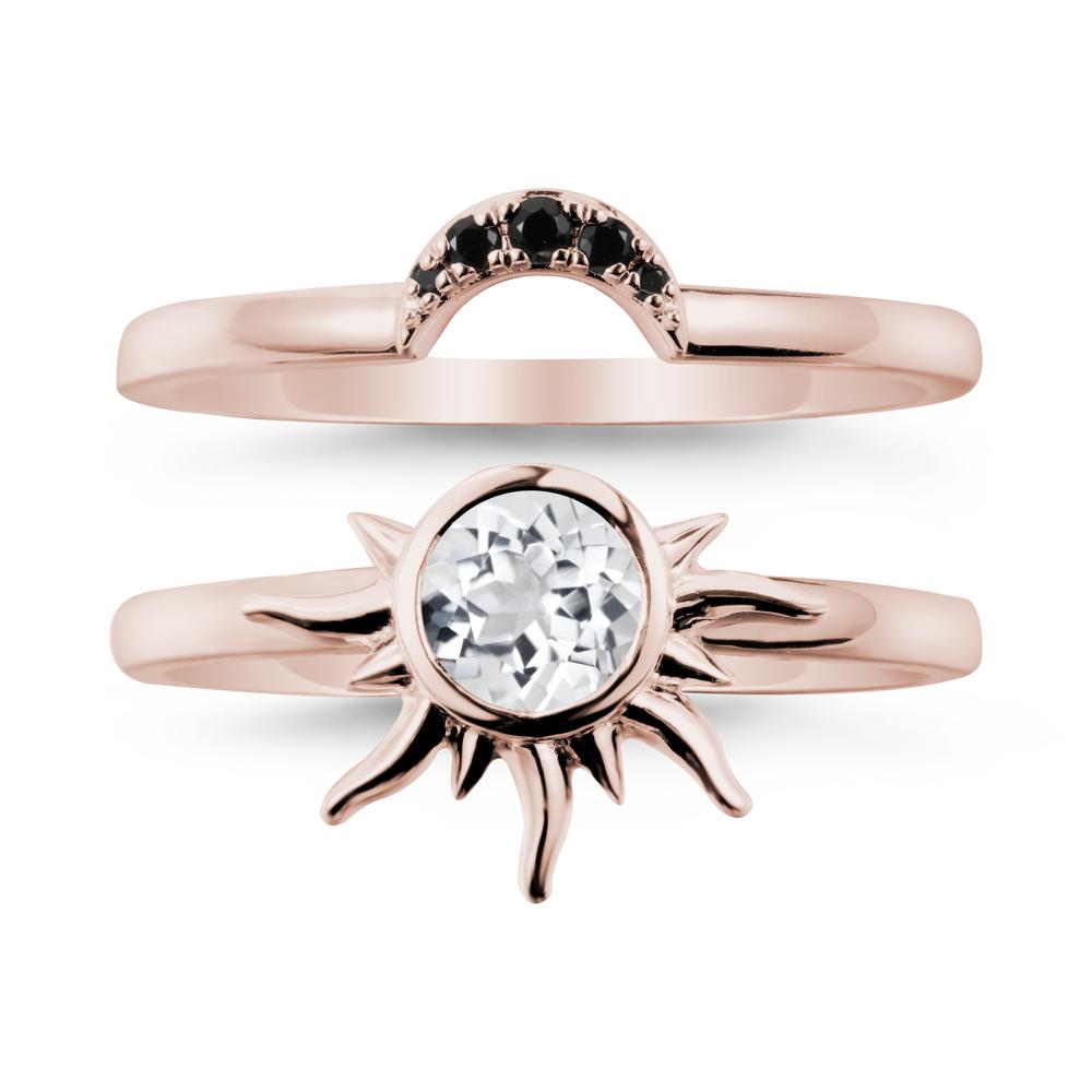 Celestial White Topaz Sun Ring Set - LUO Jewelry #metal_xxxxx